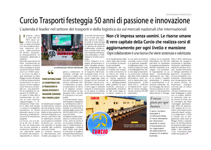 La Curcio Trasporti dorso del Sud de Il Sole 24 Ore